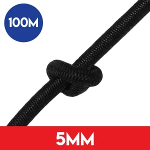 100m of 5MM Shockguard Dyneema Shockcord - Black