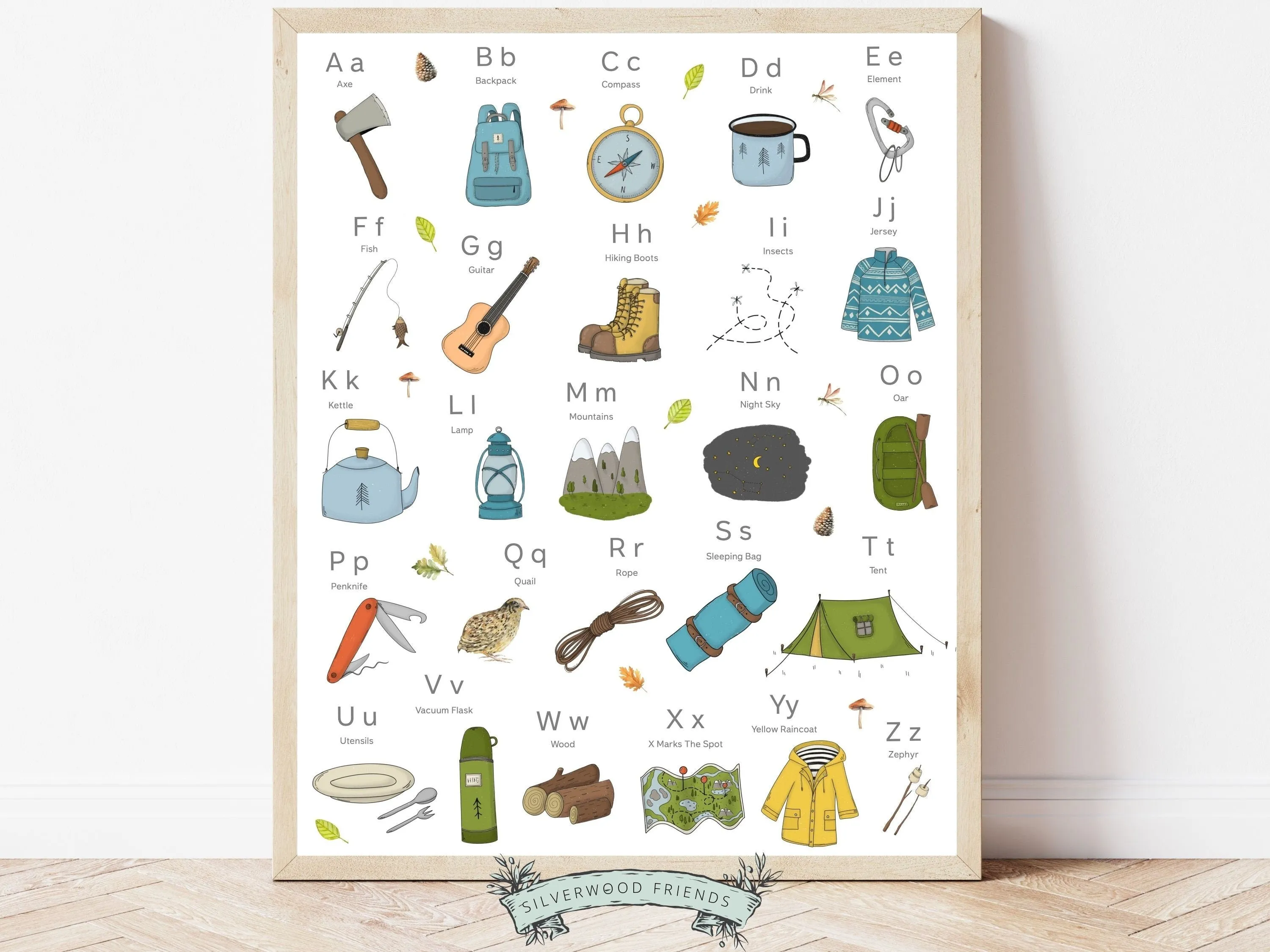 Camping Alphabet Print