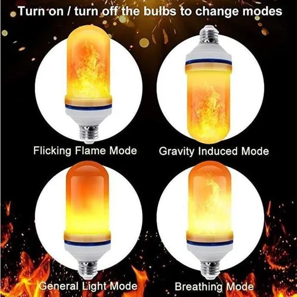 LED flaming bulb with severe power sensor effect