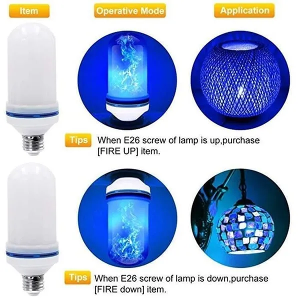 LED flaming bulb with severe power sensor effect