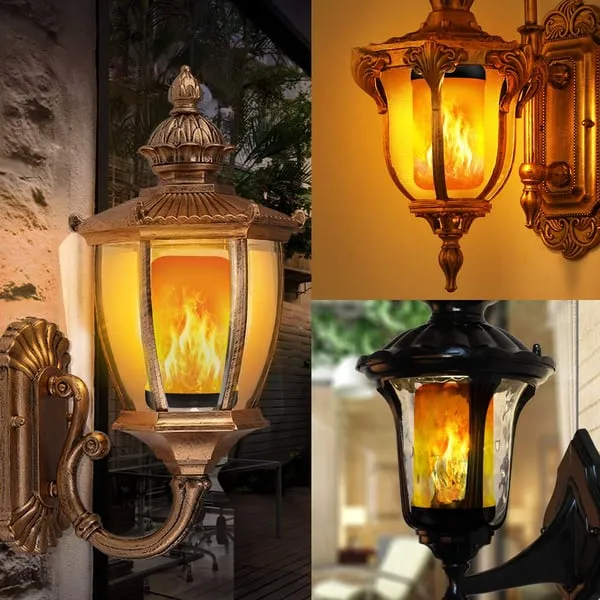 LED flaming bulb with severe power sensor effect