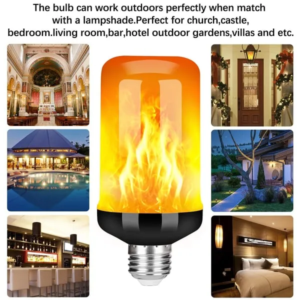 LED flaming bulb with severe power sensor effect