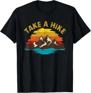 Take A Hike Outdoor Sunset Vintage Style Mountains Nature T-Shirt